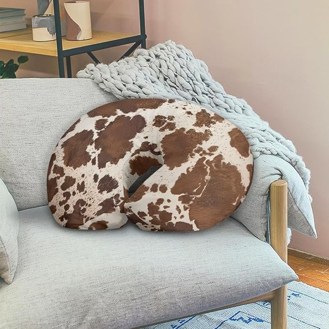 Brown Cow Hide Nursing Pillow Cover for Baby Girl Boy Stretchy Breastfeeding Pillow Slipcover with Hidden Zipper Nursing Pillow Covers for Breastfeeding Moms Nursing Protective Case Camo