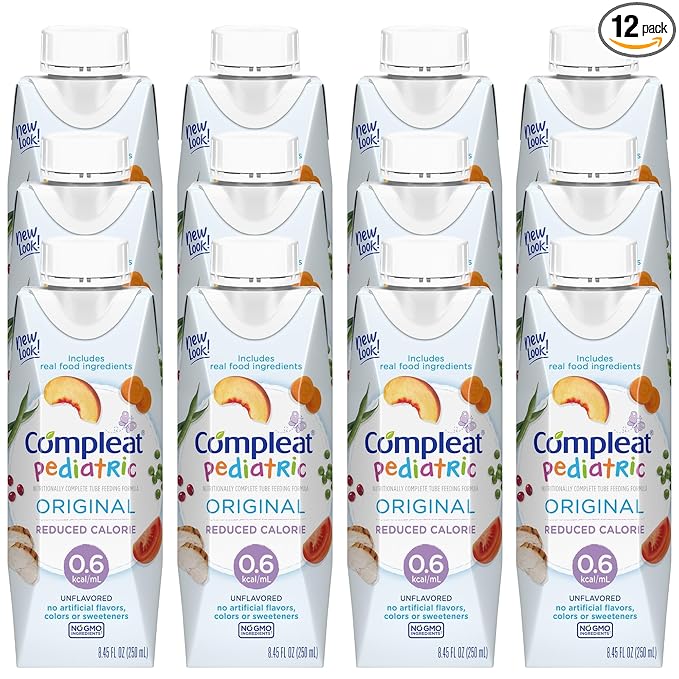 Compleat Pediatric Original Reduced Calorie 0.6 Pediatric Tube Feeding Formula Unflavored 8.45 oz Carton, 12 Count
