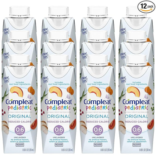 Compleat Pediatric Original Reduced Calorie 0.6 Pediatric Tube Feeding Formula Unflavored 8.45 oz Carton, 12 Count