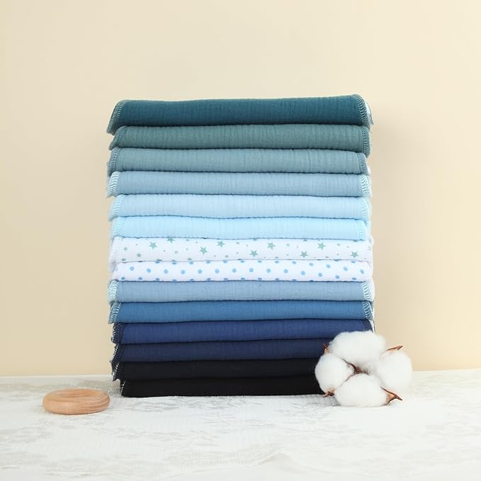Muslin Burp Cloths 19" x 9", Baby Burping Clothes, Large Extra Soft Absorbent for Unisex Newborn Boys and Girls, 14-Pack