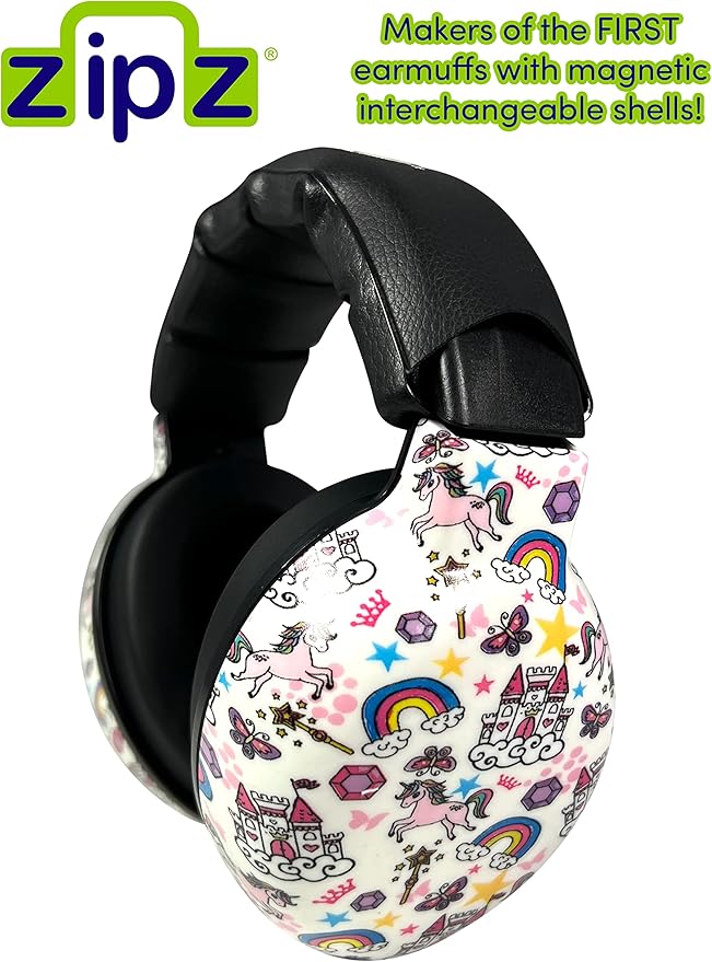 ZIPZ Baby & Toddler Earmuffs - ANSI-Certified Noise Protection, Audiologist-Recommended, Interchangeable Shells (0-4 Yrs)