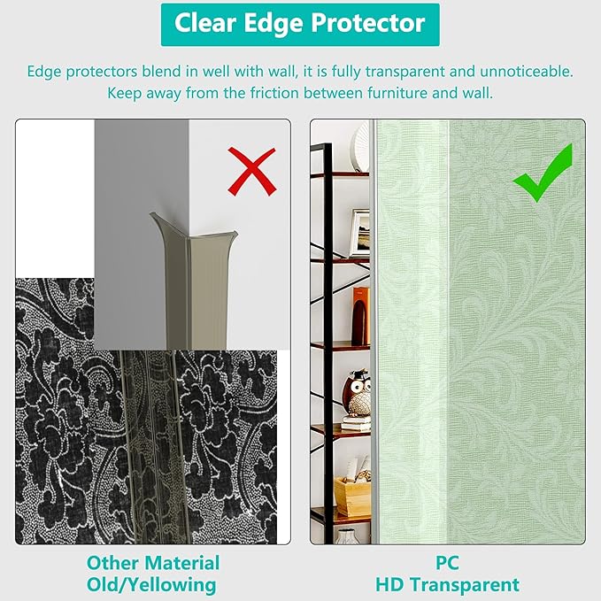 30x30mm Self Adhesive Corner Guard, 4pcs 39.4" Wall Corner Protector Strip, Flexible PVC Edge Trim, Peel and Stick Corner Protection for Furniture, Wall Edges & Table Corners