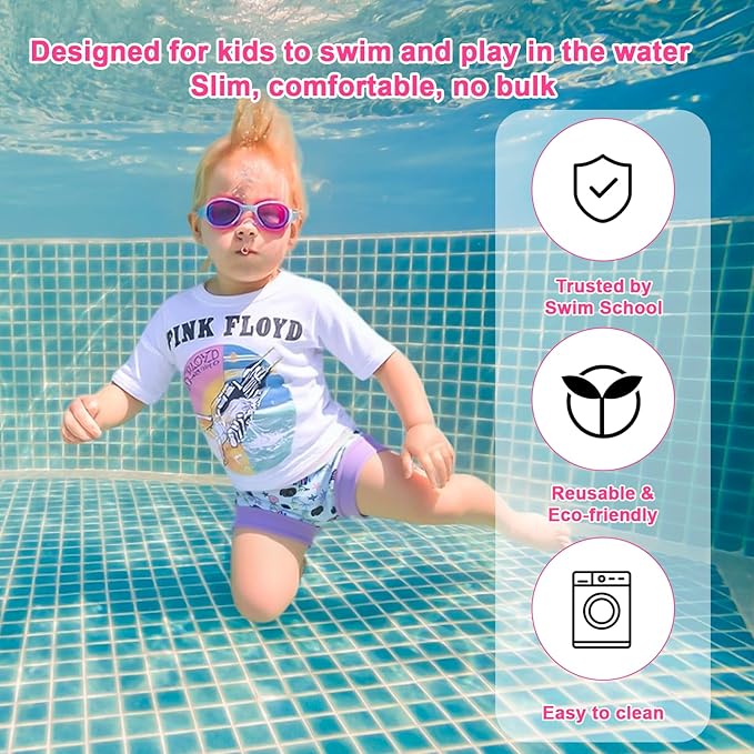 MOEMOE BABY Reusable Swim Diapers, Quick-Dry Swimming Diaper for Boys and Girls, Ideal for Pool, Beach & Swim Lessons S/2T
