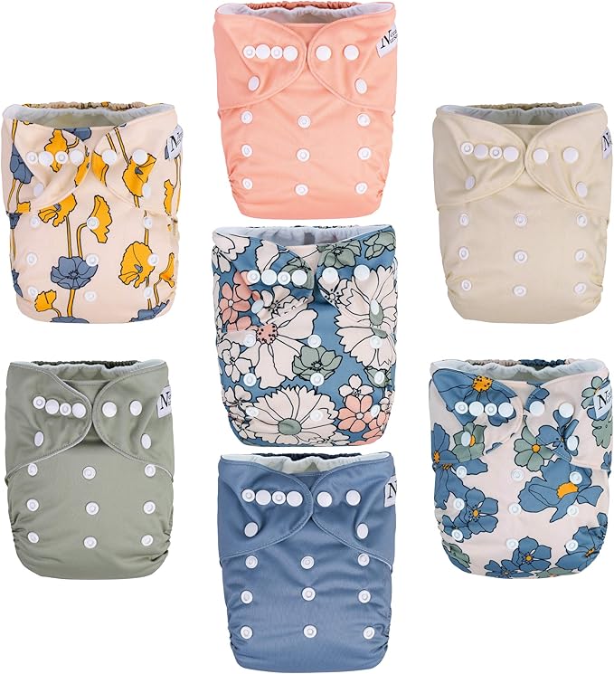 Nora's Nursery Cloth Diapers + 7 Pack Inserts with Snap