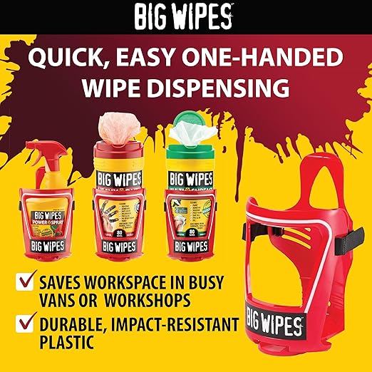 Big Wipes The Cage Heavy Duty Wipe Holder Bracket, Universal Wipes Container And Dispenser Alternative For Van, Workshop, Garage Or Mobile Trade Setups