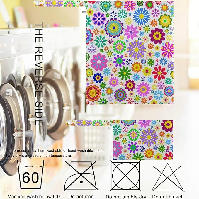 visesunny Colored Little Flower 2Pcs Wet Bag with Zippered Pockets Washable Reusable Roomy for Travel,Beach,Pool,Daycare,Stroller,Diapers,Dirty Gym Clothes, Wet Swimsuits, Toiletries