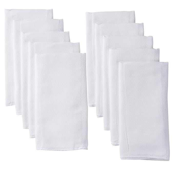 Gerber Unisex Baby Boys Girls Birdseye Flatfold Cloth Diapers Multipack White 10 Pack & Unisex Baby Boys Girls Birdseye Prefold Cloth Diapers Multipack White 3-Ply 10 Pack
