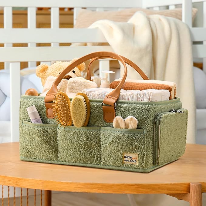 Baby Diaper Caddy Organizer with Handle, Diaper Bag Tote, Baby Organizers and Storage Diaper Organizer for Nursery Decor and Nursery Organization, Baby Basket, Diaper Bag organizer, Car Diaper Caddy