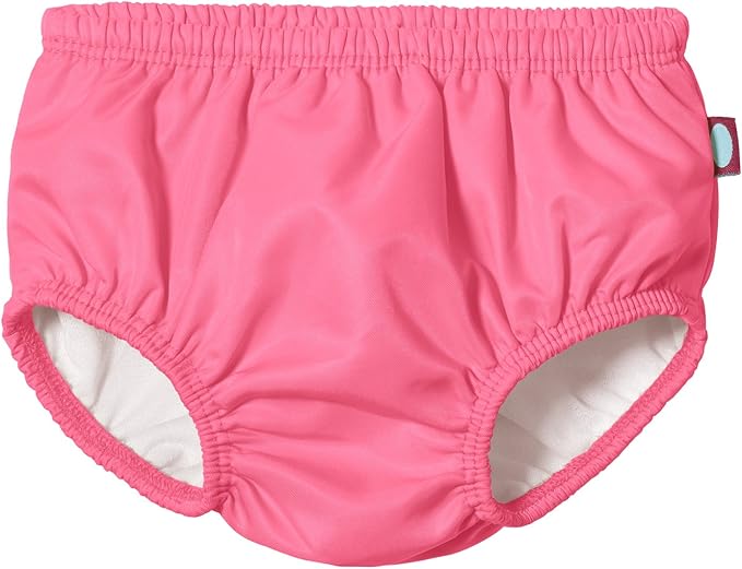Made in USA Baby Girls Ruffle Swim Diaper Cover Reusable LeakProof for Swimming Pool Lessons Beach, Bubblegum, 12-18 mons.