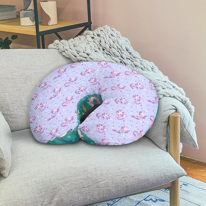 Purple Axolotl Nursing Pillow Cover for U-Shaped Feeding Pillow Soft Nursing Pillow Case Hidden Zipper Design Skin-Friendly