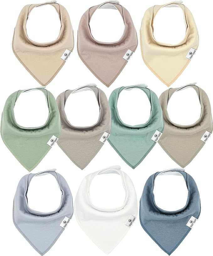 DiaperSquad's 100% Organic Cotton Baby Drool Bibs, Super Absorbent & Adjustable Baby Bibs for Drooling and Teething