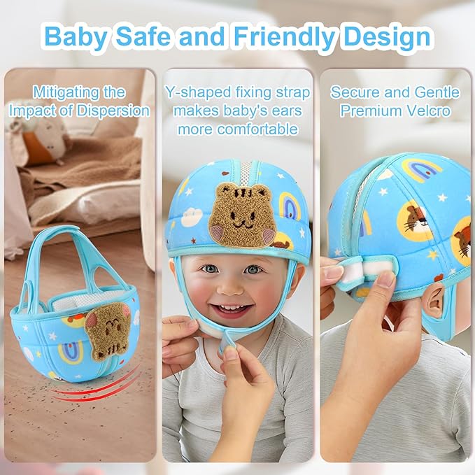 Accmor Baby Head Protector, Baby Safety Helmet for Crawling Walking Running, Cute Infant Headguard Soft Cushion Lightweight Breathable Protective Caps, Anti-Collision Toddler Helmets for 6m-24m Girls