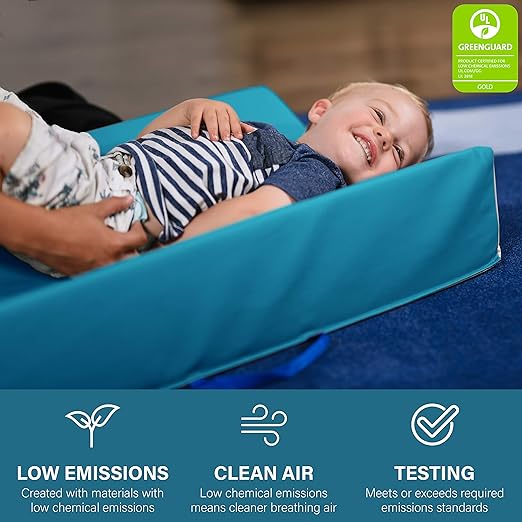 FDP SoftScape Ultra-Soft Daycare Baby and Infant Contoured Changing Pad, Non-Slip Bottom, Built-In Handle Easy to Transport Travel - Teal/Light Gray (10421-TLLG)