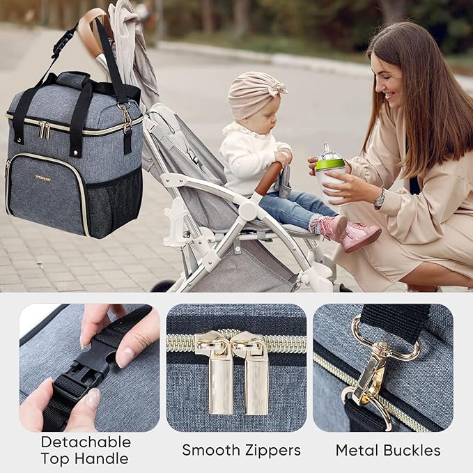Mam Breastmilk Cooler Bag with Ice Pack for 4 Bottles - See-through Breast Pump Bag for Baby Bottles 4oz-9oz