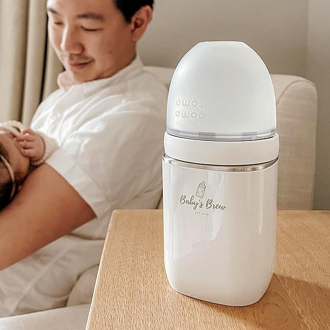Baby's Brew Large Bottle Adapter for Portable Bottle Warmer – Leak-Proof, Easy-to-Clean, Compatible with Dr. Brown Wide Neck Bottles, White