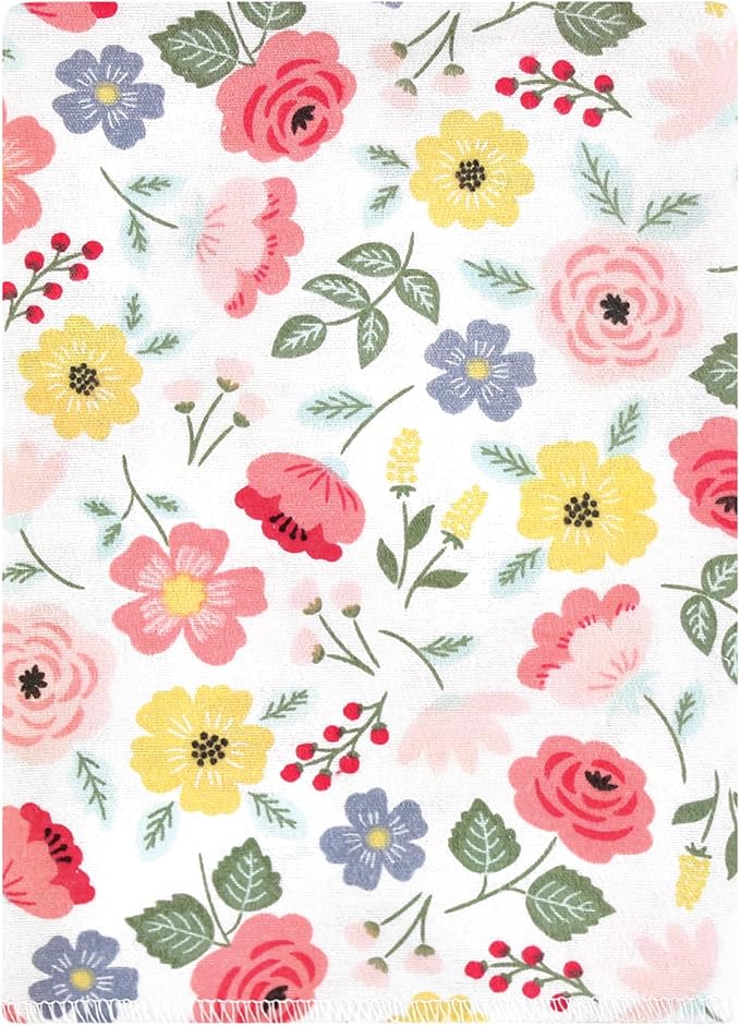 Hudson Baby Unisex Baby Cotton Flannel Burp Cloths Bundle, Modern Botanical, One Size