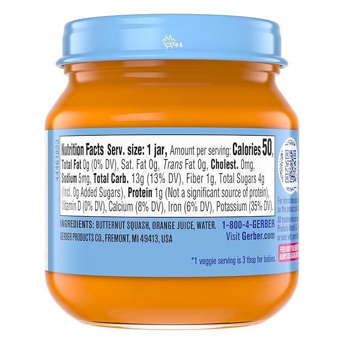 GERBER FOR BABY 2nd Foods Butternut Squash Orange 10x4oz