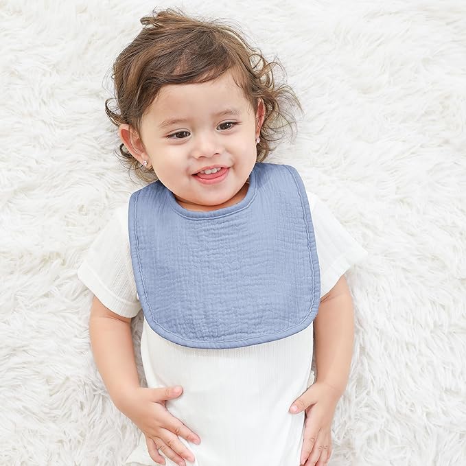 Susurration Muslin Baby Bibs 6 Pack Cotton Baby Drool Bibs,Soft Adjustable Baby Drooling Bibs for Unisex Boys Girls
