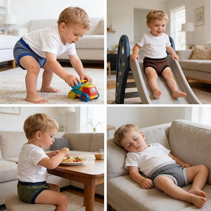 BIG ELEPHANT Potty Training Underwear, 100% Cotton Absorbent Unisex Toddler Pee Pants for Boys Girls