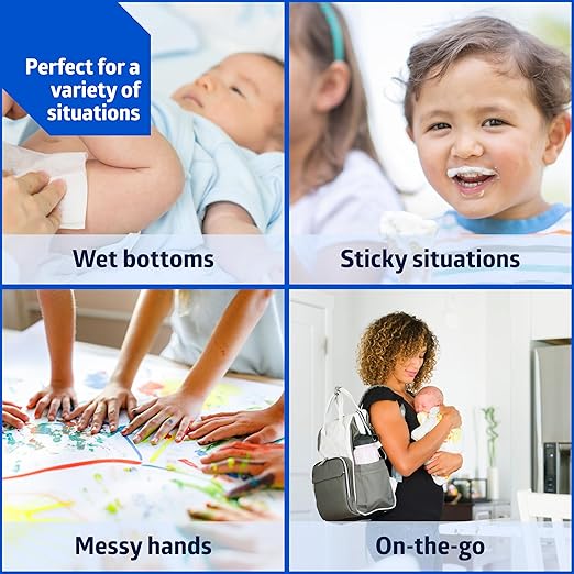 Medline Simply Water Baby Wipes, 99% Water Solution Wipes, 100% Plant-Based Bamboo Fiber Cloth, 60 Count (Pack of 12)