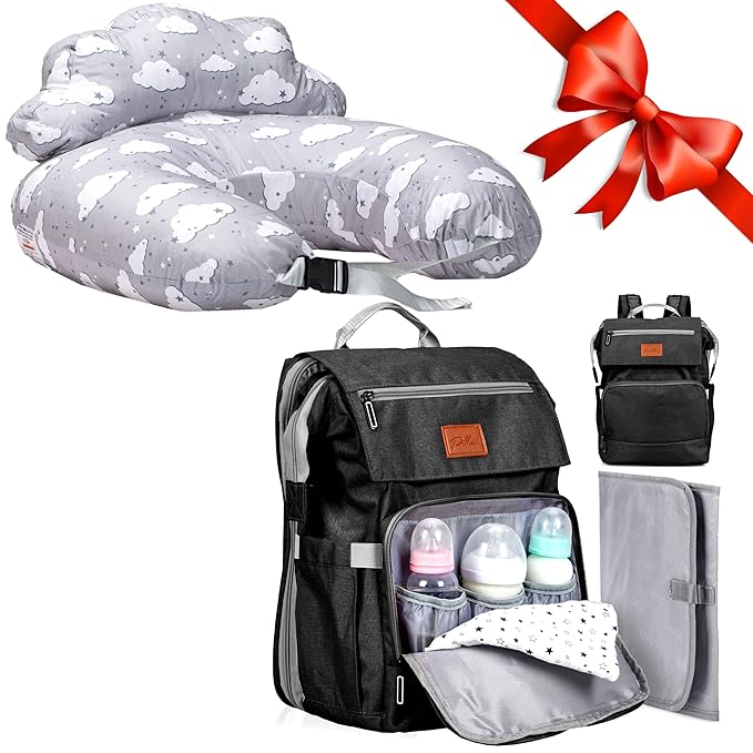 PILLANI Baby Shower Gifts: Nursing Pillow for Breastfeeding & Diaper Bag - Baby Registry Search