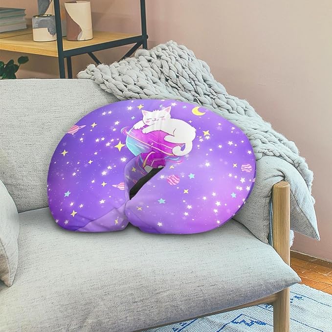 Forchrinse Galaxy Cat Planet Star Pillow Cover for Breastfeeding,Baby Nursing Pillow Slipcover Super Soft Newborn Infant Feeding Cushion Cover for Mom