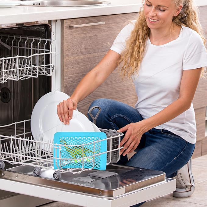 Silicone Dishwasher Basket for Baby Items Dishwasher Bag for Small Items Dishwasher Bottle Parts Basket Bottle Nipples Baby Dishwasher Breast Pump Accessories Pacifier Toy Parts (Blue, Green)
