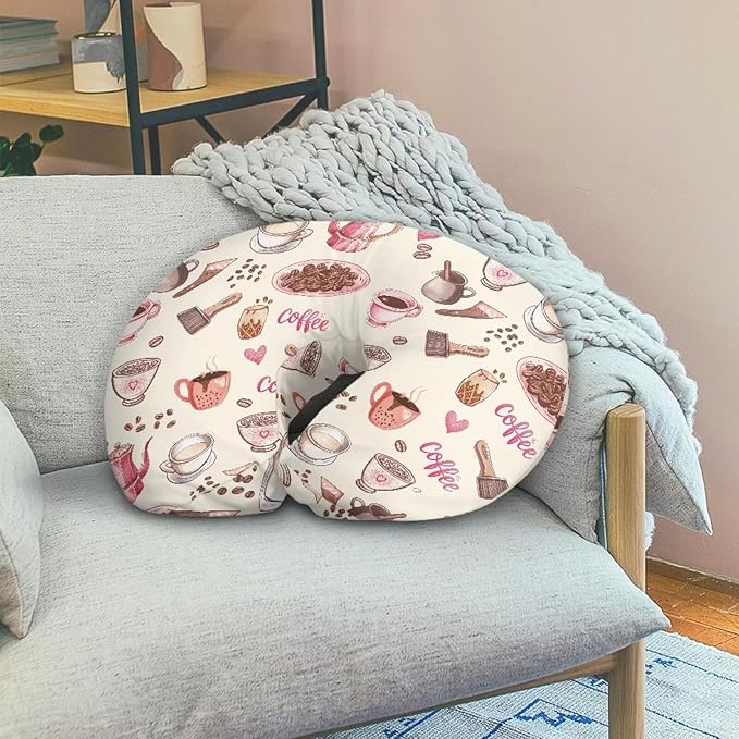 Baby Nursing Pillow Cover Coffee Snack Breastfeeding Pillow Cover Boys Girls, Nursing Pillow Case for Newborn Nursing Pillow Slipcovers for Breastfeeding Moms