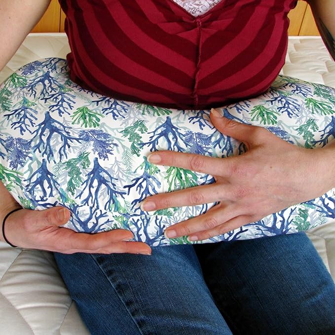 Blue Green Coral Reef Baby Nursing Pillow Covers for Boy Girl Watercolor Coastal Nursery Feeding Pillowcase for Breastfeeding Pillows Nautical Sea Plant Soft Stretchy Covers for Newborn Infant