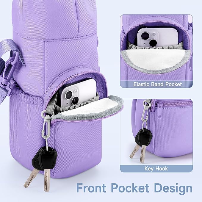 Portable Travel Bag for Breast Milk Cooler, Fits Milk Cooler & Portable BreastMilk Chiller, Leakproof,Insulated & Scratch-Resistant Bottle Carrier with Shoulder Strap & Extra Storage, Purple