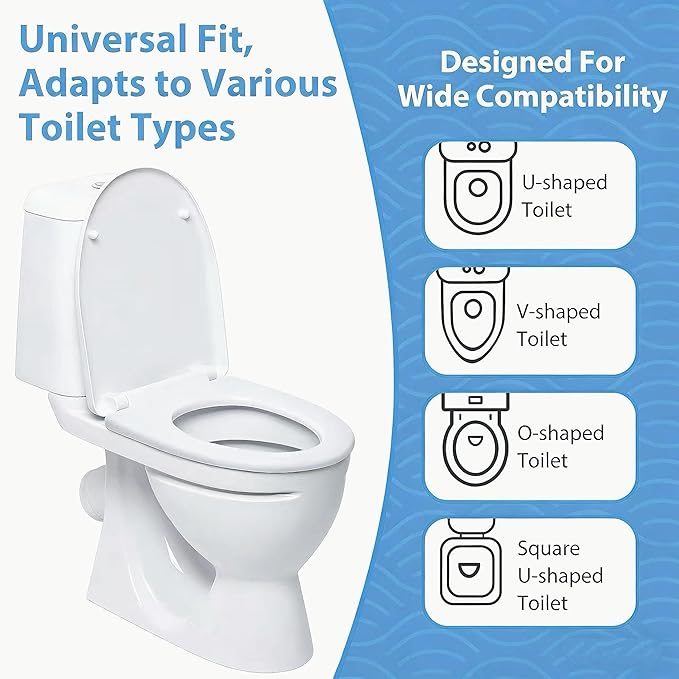 Disposable Toilet Seat Covers,50PCS. Waterproof Non-Woven Fabric, Individually Wrapped, Portable for Travel, Hotel, Hospital, Public Toilet