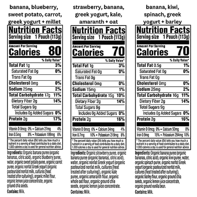 Plum Organics Variety Pack, 12+ Months – Toddler Healthy Snack – 4 Food Group Blend of Organic Fruit & Veggie Pouches – 4 oz Pouch, Pack of 18 (Amazon Exclusive)