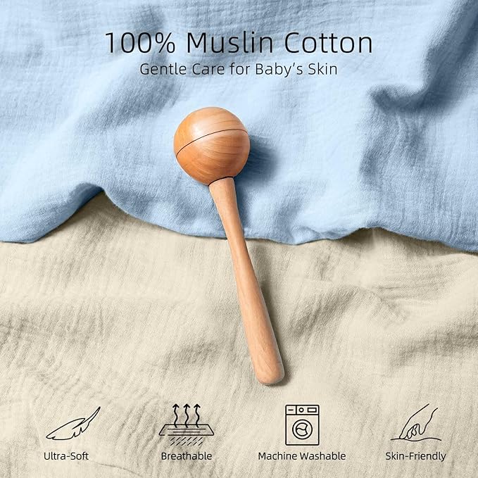 Baby Changing Pad, Muslin Diaper Changing Pad with Waterproof Lining, Changing Table Pads for Dresser with 2 Pack Muslin Covers(Yellow + Sky Blue)