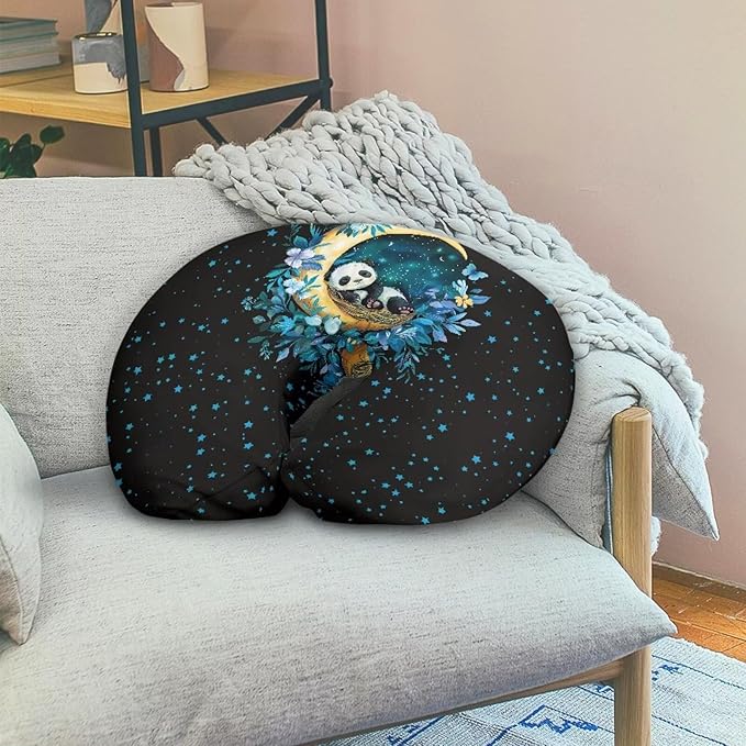 Moon Panda Nursing Pillow Covers Breastfeeding Pillow Slipcover for U-Shaped Nursing Pillow Hidden Zipper Design Nursing Pillow Case Soft and Skin-Friendly Xmas Decor