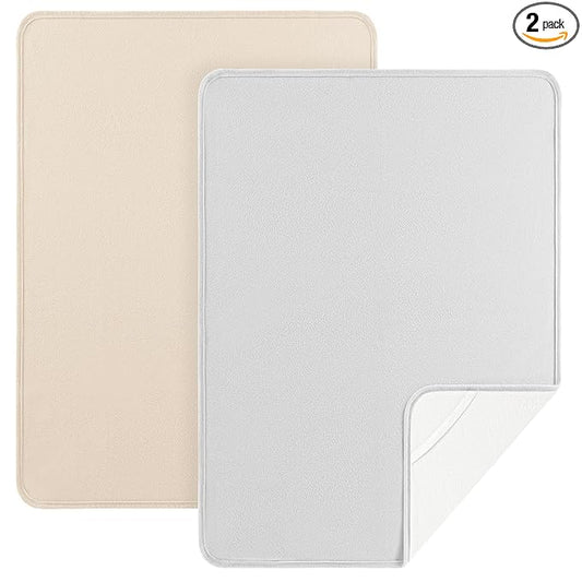 Baby Changing Pad Portable Changing Pad for Baby 2 Pack, 35 * 29.5 inch Foldable Changing Mat for Diaper Bag, Newborn Baby Essentials - Apricot&Gray