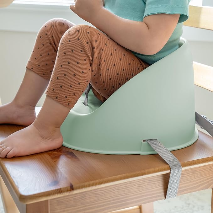 Ingenuity: ity by Ingenuity My Spot Easy-Clean Baby Booster Feeding Chair, 3-Point Harness, Washable Removable Straps - Green