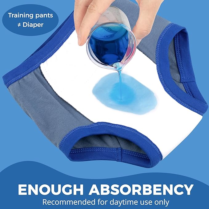 BIG ELEPHANT Potty Training Underwear, 100% Cotton Absorbent Unisex Toddler Pee Pants for Boys Girls