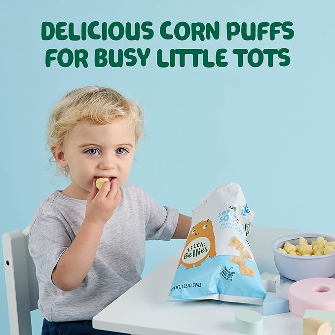 Little Bellies Organic Sweet & Salty Softcorn Toddler Snack (5 x 1.25 oz Individual Packs)