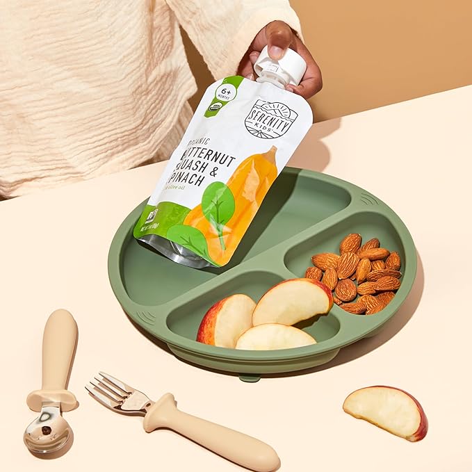 Serenity Kids 6+ Months Veggie Puree Baby Food Pouches - USDA Organic Stage 1 Baby Food - No Added Sugar Toddler Snacks with 1 Serving of Veg - BPA-Free Recyclable Toddler Pouches - 3.5 Oz, Pack of 6