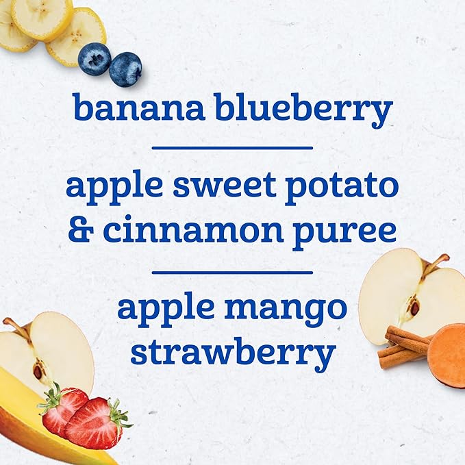 Gerber Baby Food Pouches, Toddler 12+ Months, Assorted Fruit Variety Pack, 3.5 Ounce (Set of 18)