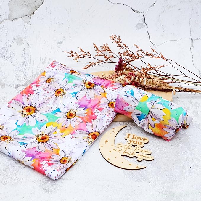 3pcs Cloth Diaper Wet Dry Bags Waterproof Reusable with Two Zippered Pockets Travel Beach Pool Daycare Soiled Baby Items Yoga Gym Bag for Swimsuits or Wet Clothes (3036-3-flower)