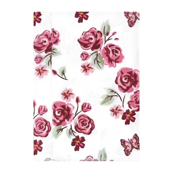 Hudson Baby Unisex Baby Cotton Flannel Burp Cloths, Sweet Roses, One Size