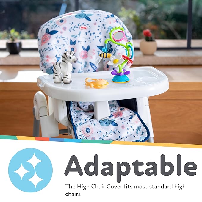 Nuby High Chair Cover Protecting from Spills and Crumbs, Water Resistant, Floral Print
