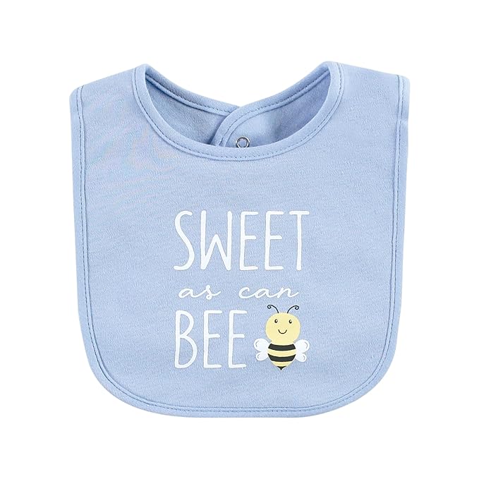 Hudson Baby Unisex Baby Cotton Bibs, Bee Kind, One Size