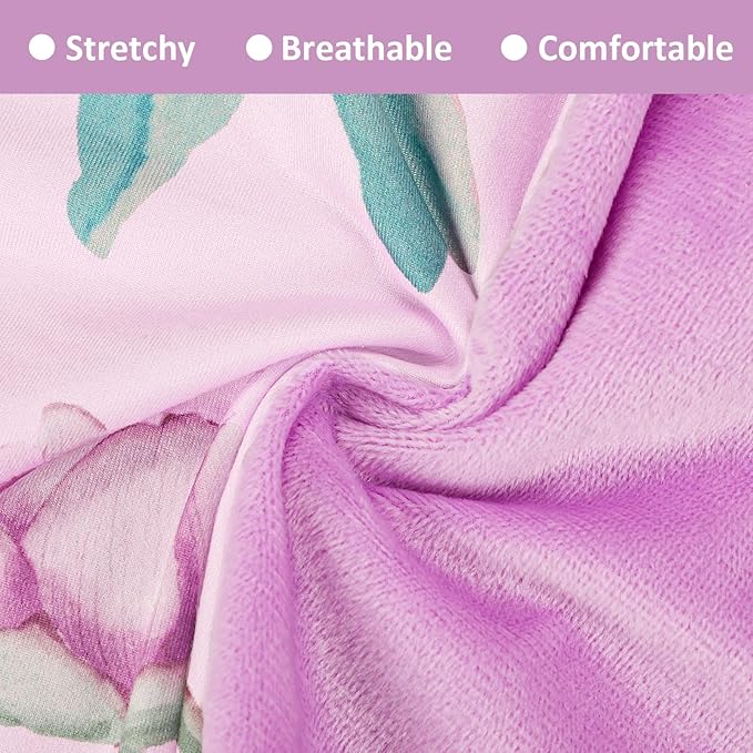 DILIMI Nursing Pillow Cover, Soft Stretchy Nursing Cover for Breastfeeding Pillow, 1 Pack Reversible Removable Slipover for Baby Boy and Girls, Purple Floral