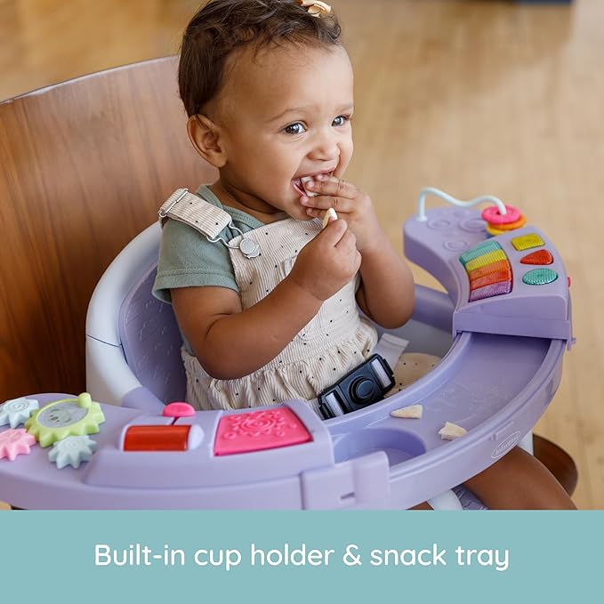 Infantino Music & Lights 3-in-1 Discovery Seat & Booster, Interactive Toddler Seat for Dining Table or Kitchen Chair, Baby Activity Center & Snack Tray, 20 Sounds & Songs, Lightweight Baby Essentials