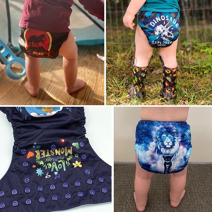 Mama Koala 1.0 Cloth Diapers for Babies, 6 Pack Pocket Shell Only (NO Inserts) - One Size Washable and Reusable Pocket Diapers for Newborns and Toddlers - 160053