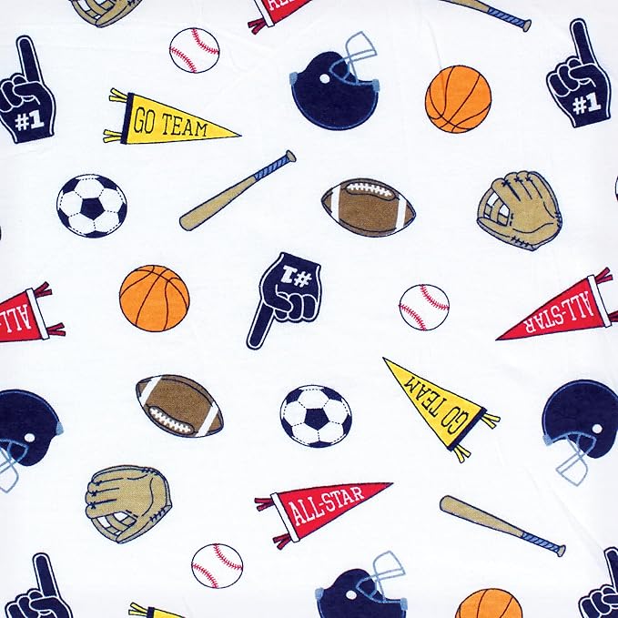 Hudson Baby Unisex Baby Changing Pad Cover, Sports Fan, One Size (Pack of 2)