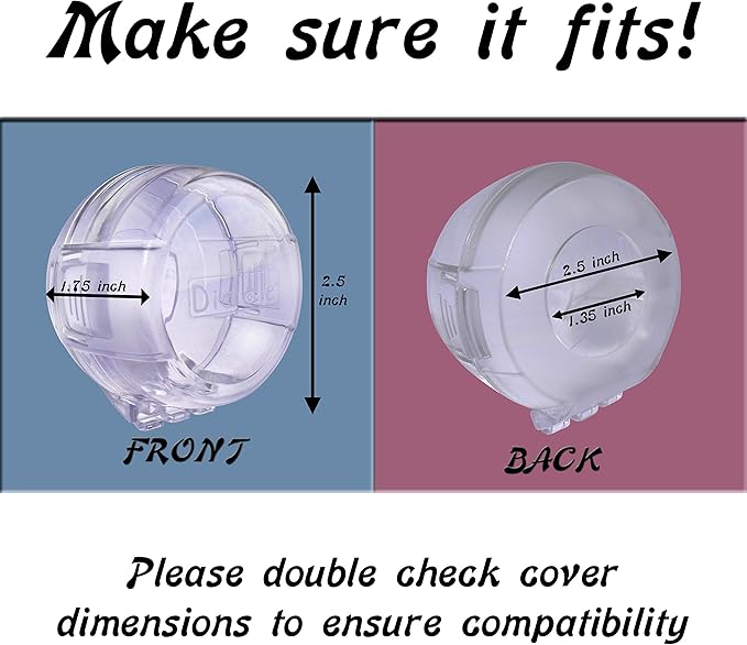 6 Pack Clear Stove Knob Safety Covers - Protect Little Kids with A Child Proof Lock for Oven/Stove Top/Gas Range - Baby/Toddler Kitchen Safety Guard - Check Dimensions.
