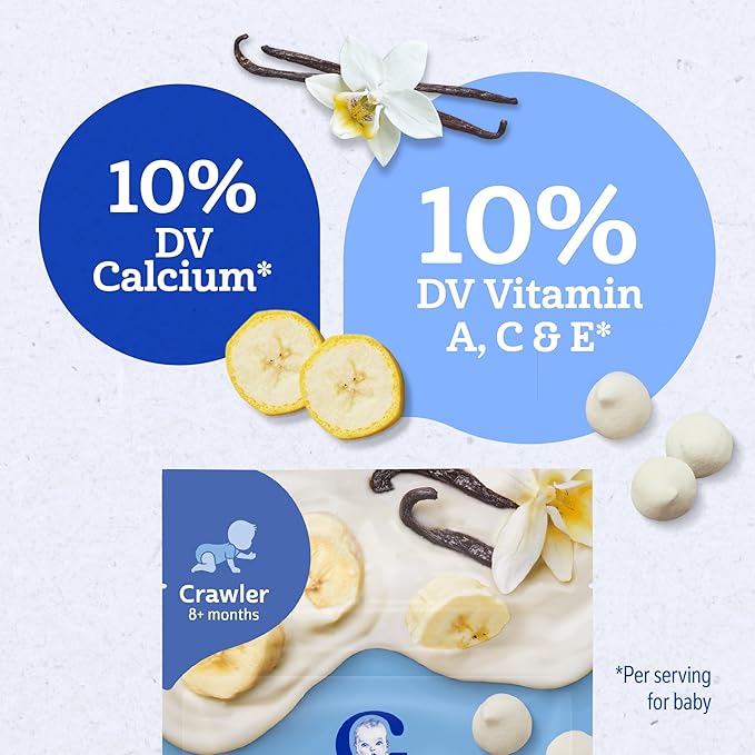 Gerber Stage 3 Baby Food Snacks, Banana Vanilla Yogurt Melts, Freeze Dried Yogurt and Fruit Snacks for Babies, Baby Led Feeding, 7-Pack